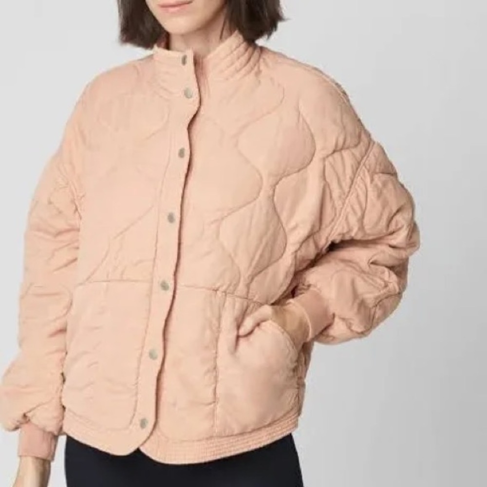 Blank NYC cropped quilted jacket in pink